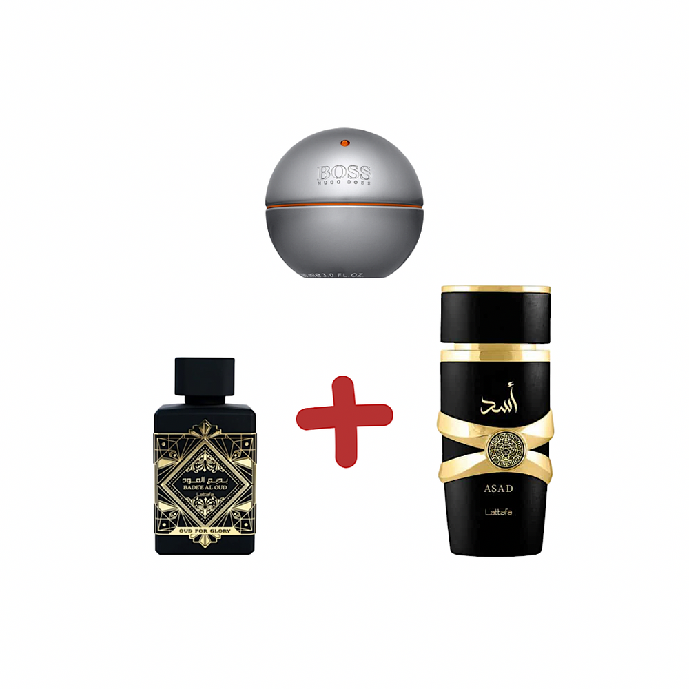 ✨Combo Especial✨: HUGO IN MOTION + ASSAD LATTAFA + OUD FOR GLORY